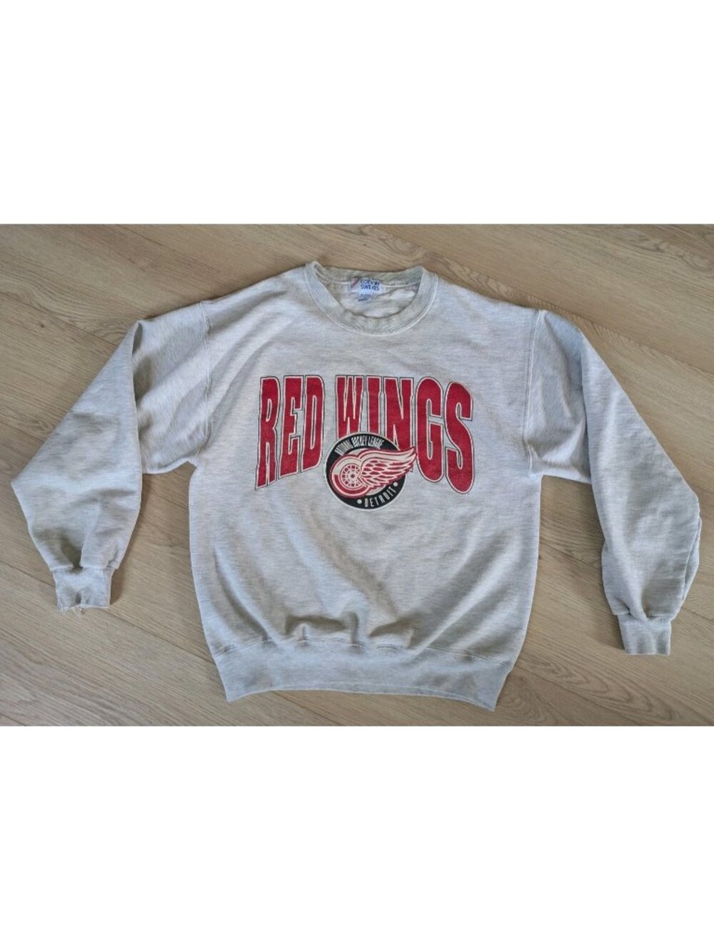 Vintage 90s Detroit Red Wings Sweatshirt Medium Jerzees Made USA NHL Hockey